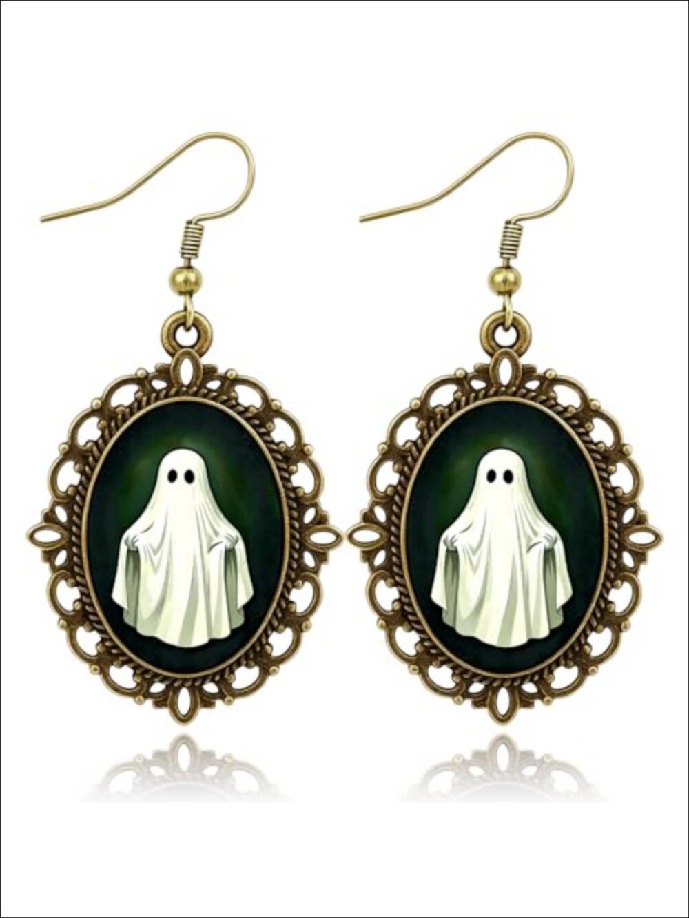 Gothic Ghost Dangle Earrings Zinc Halloween Costume Party Fall Jewelry